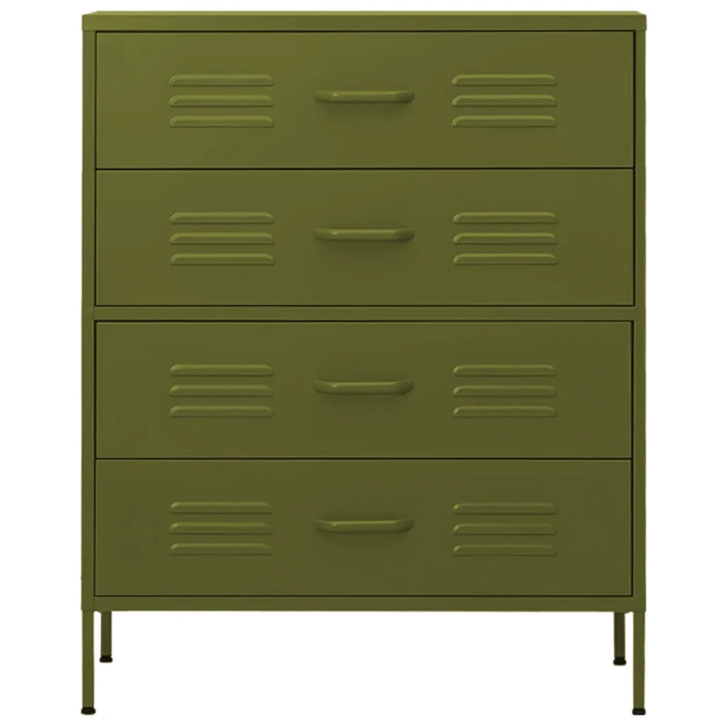 Cassettiera Verde Oliva 80x35x101,5 cm in Acciaio