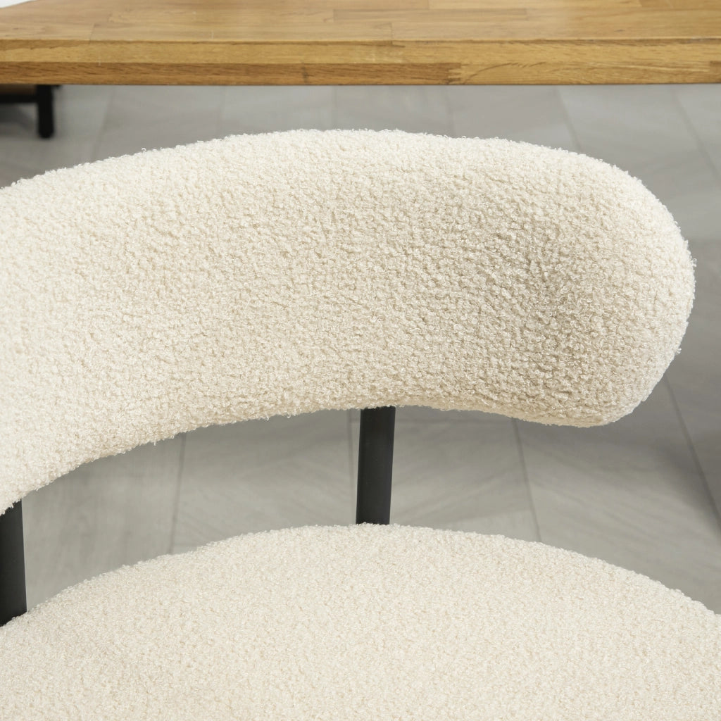 Set di 2 sedie da pranzo con schienale in tessuto e gambe in metallo ¨C zephmum ¨C beige nero 51x51x76 cm