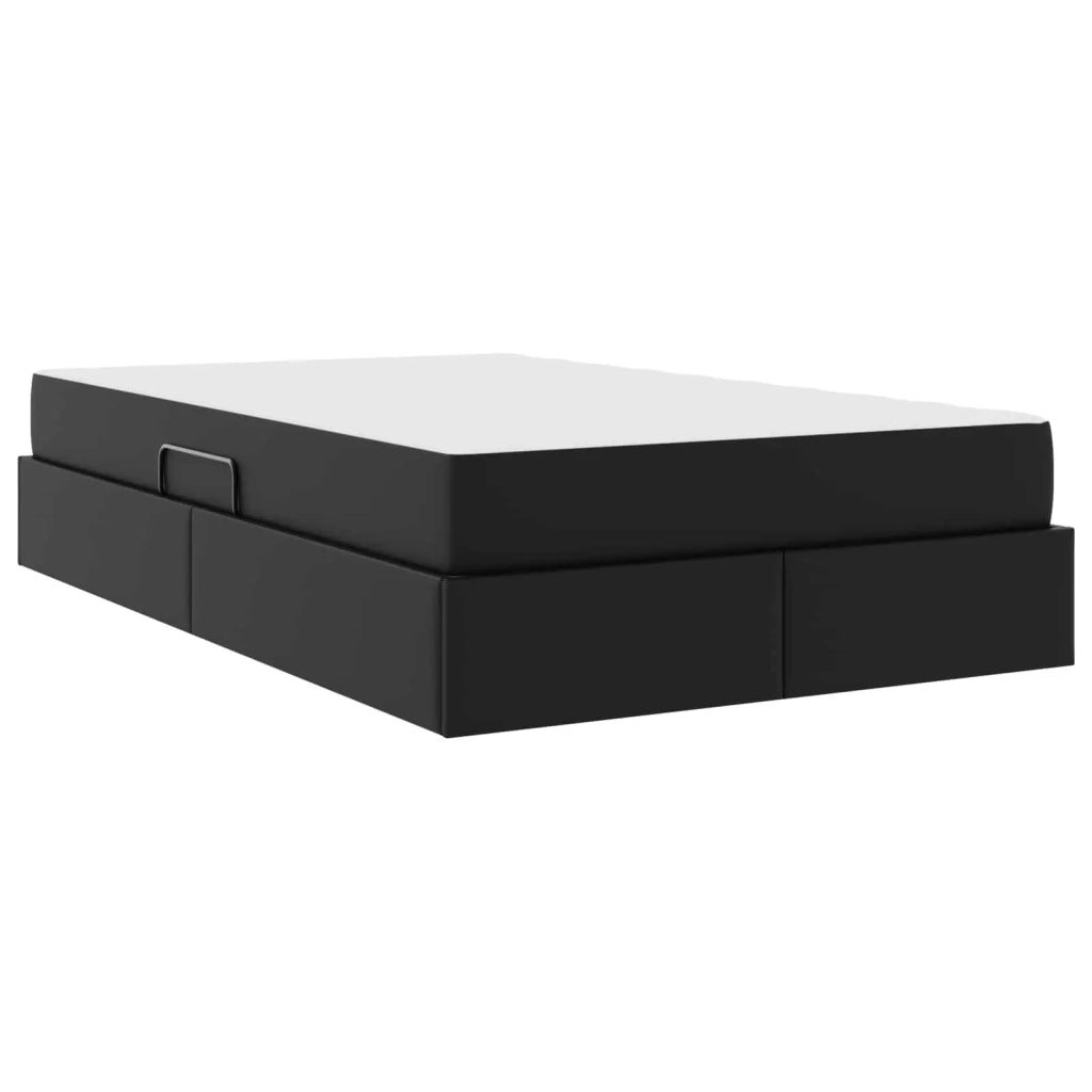 Letto con contenitore e materasso 2 pcs Nero Pelle 3399600