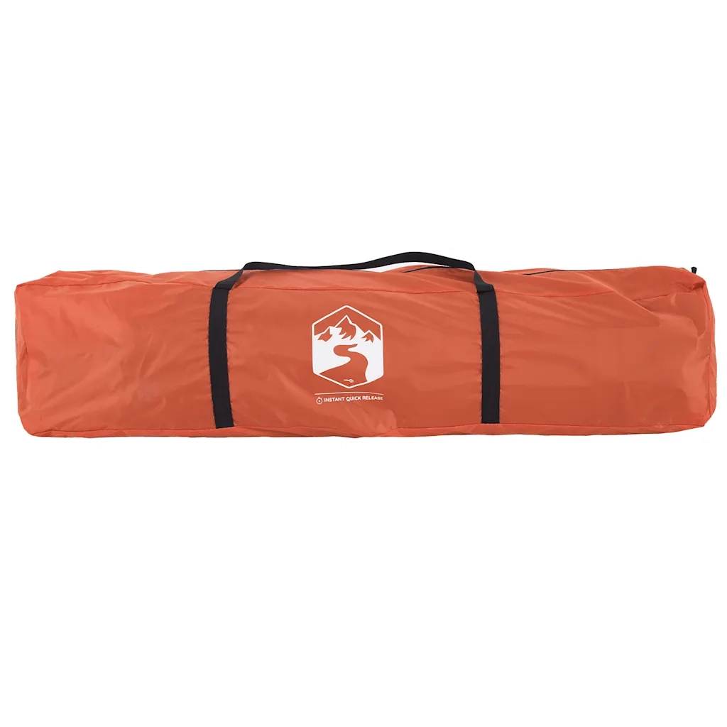 vidaXL Tenda Campeggio Cabina 4 Pers. Grigio Arancione Rilascio Rapido