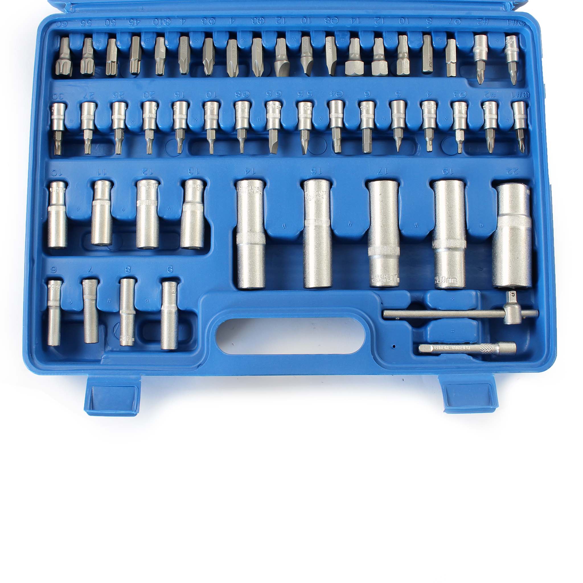 Set di chiavi a bussola 108 pz. Chiavi a cricchetto con attacco 1/2" (12,5mm) e 1/4" (6,3 mm)