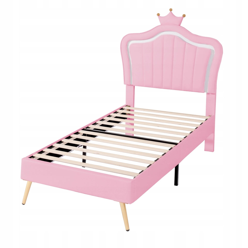Letto per bambini 90x200 - Xylo - Rosa con LED