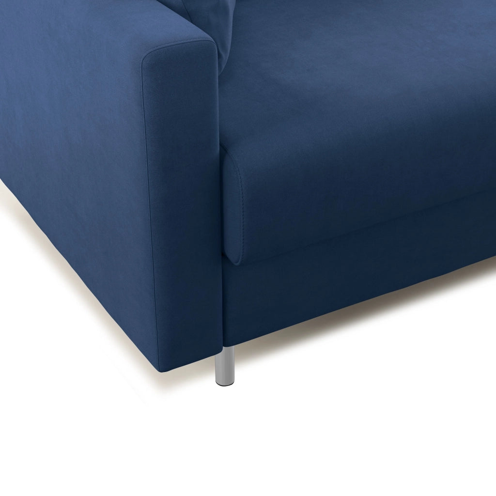 Megan Divano letto matrimoniale in microfibra smacchiabile T11 168 cm (mat. 120x197) blu