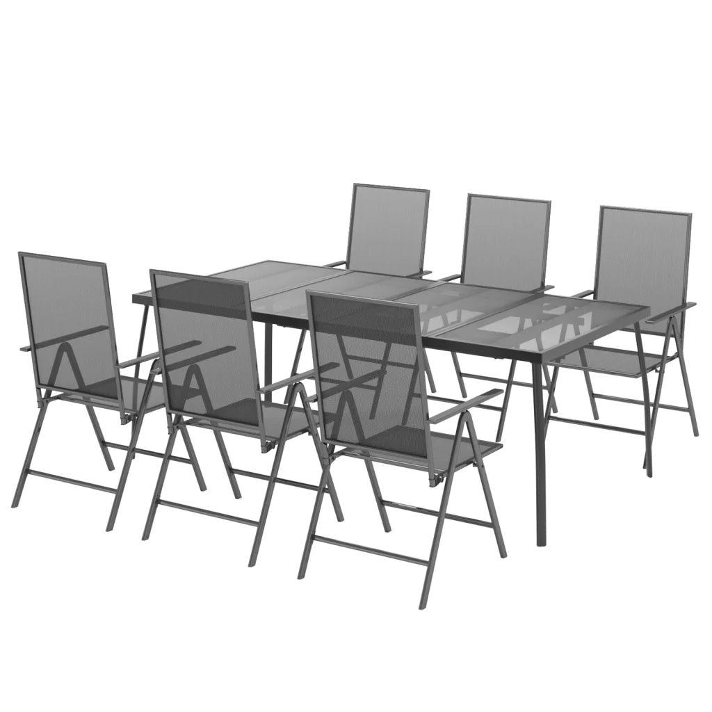 Set da Pranzo da Giardino 7 pz in Acciaio Antracitecod mxl 76746