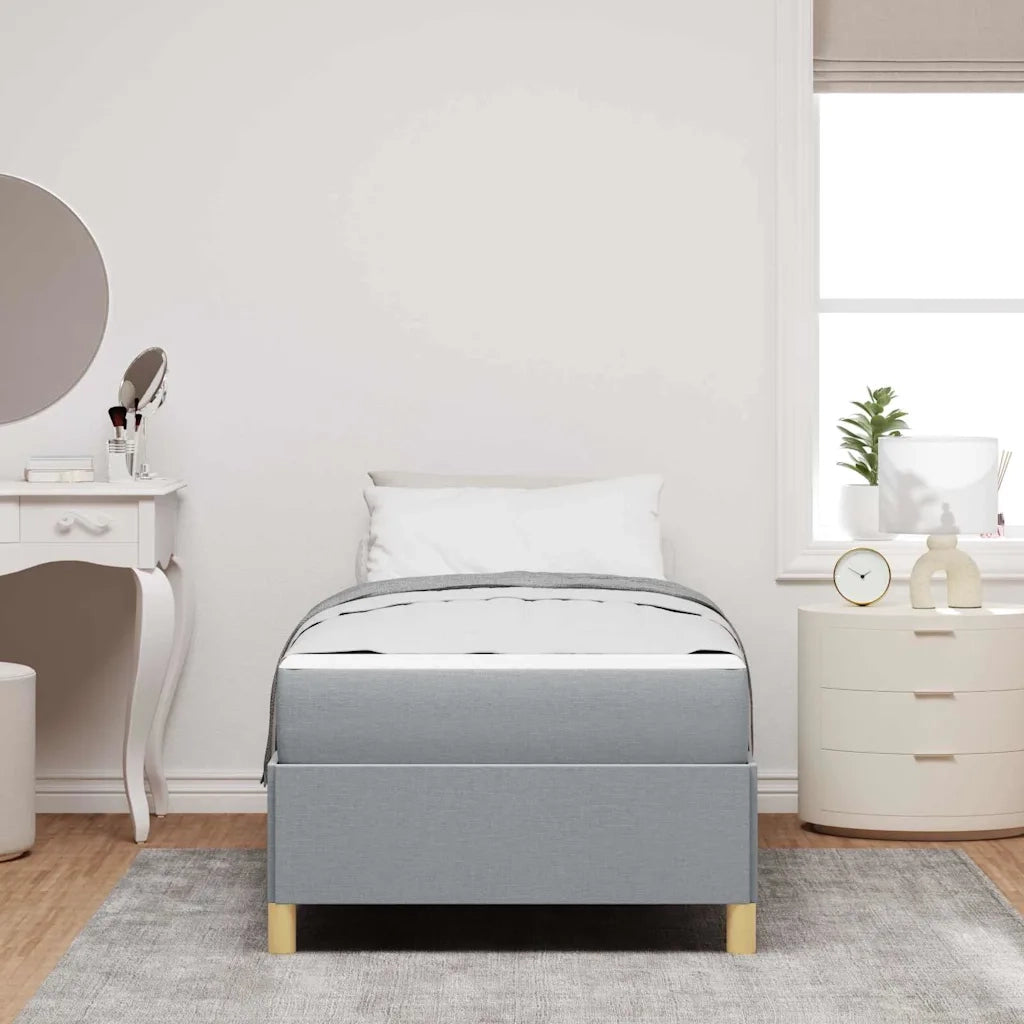 vidaXL Letto a molle Grigio Chiaro e Marrone e Bianco 80 x 200 cm