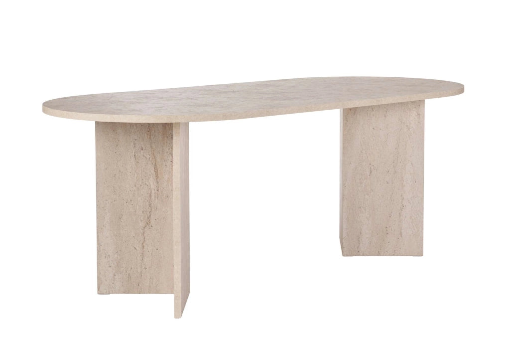 Tavolo da pranzo in legno "Sabella" 200 x 90 x 75 cm - Travertino