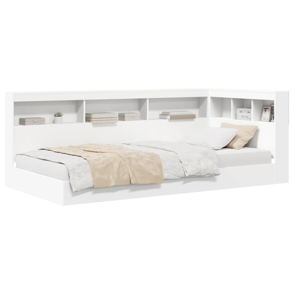 Letto con Libreria Bianco 90x190 cm Legno Ingegnerizzato