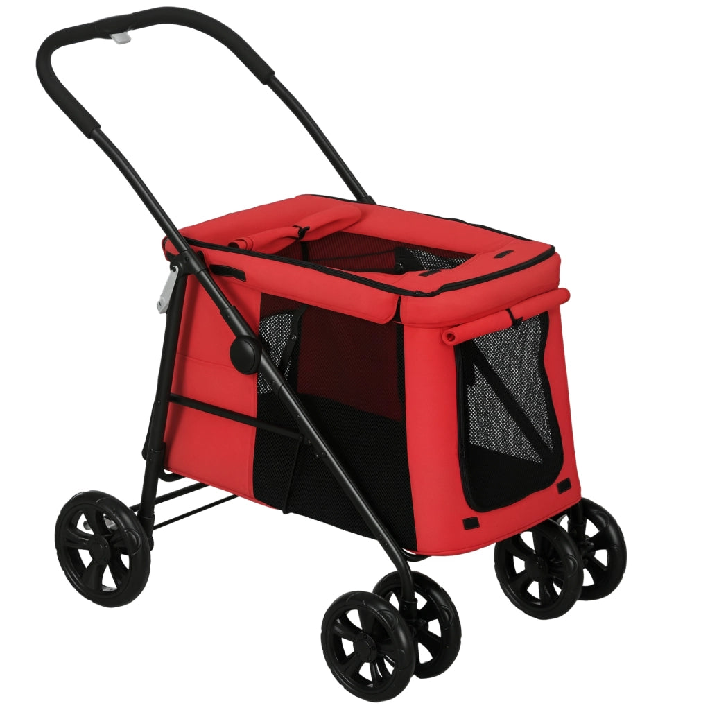 Trasportino pieghevole per animali ¨C zephmum ¨C rosso 102x62x105 cm