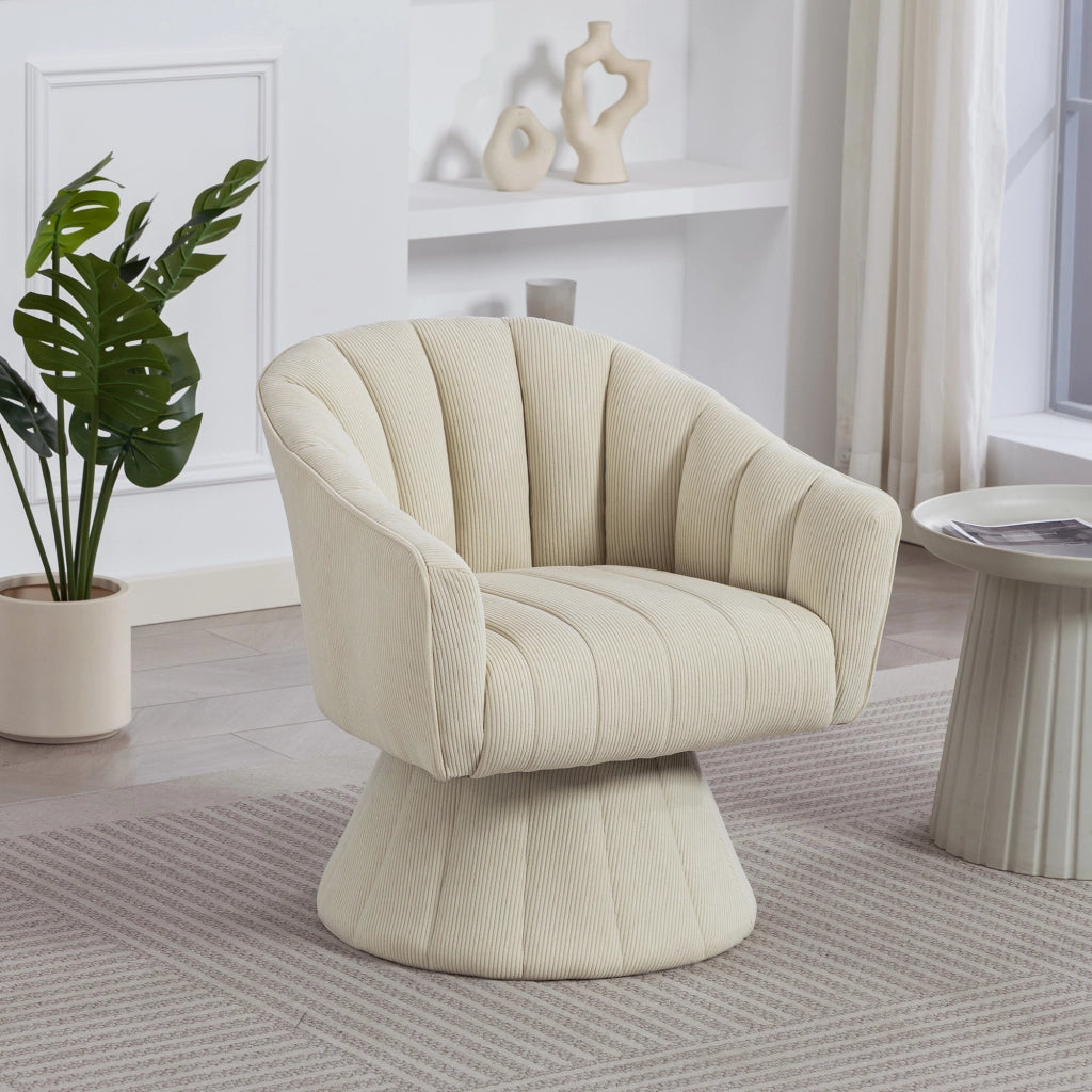 Sedia Girevole Ergonomica con Braccioli ¨C Xylo ¨C Beige, Design Moderno