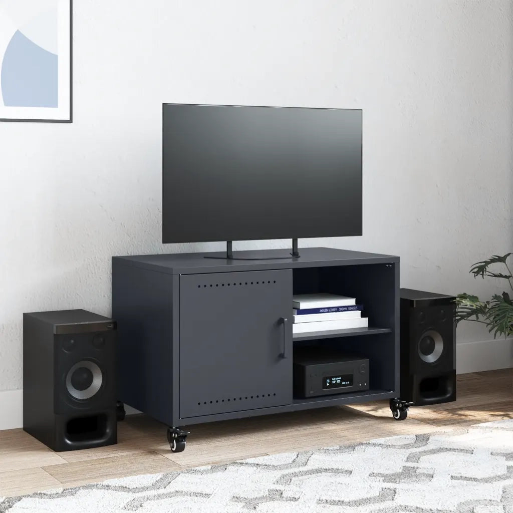 Mobile TV-Credenza TV-Console TV Antracite 68x39x43,5 cm in Acciaio 509725