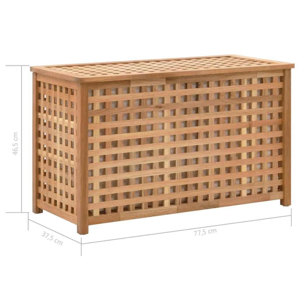 Cesto per Biancheria 77,5x37,5x46,5 cm in Legno Massello di Noce 247602