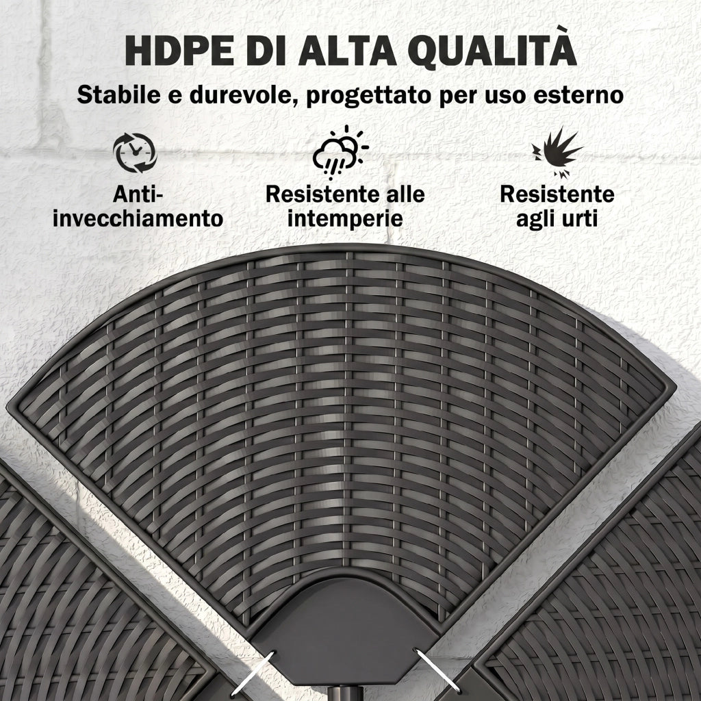 Base per Ombrellone a Braccio 4 Pezzi in HDPE ¨C zephmum ¨C Nero, 100x8 cm