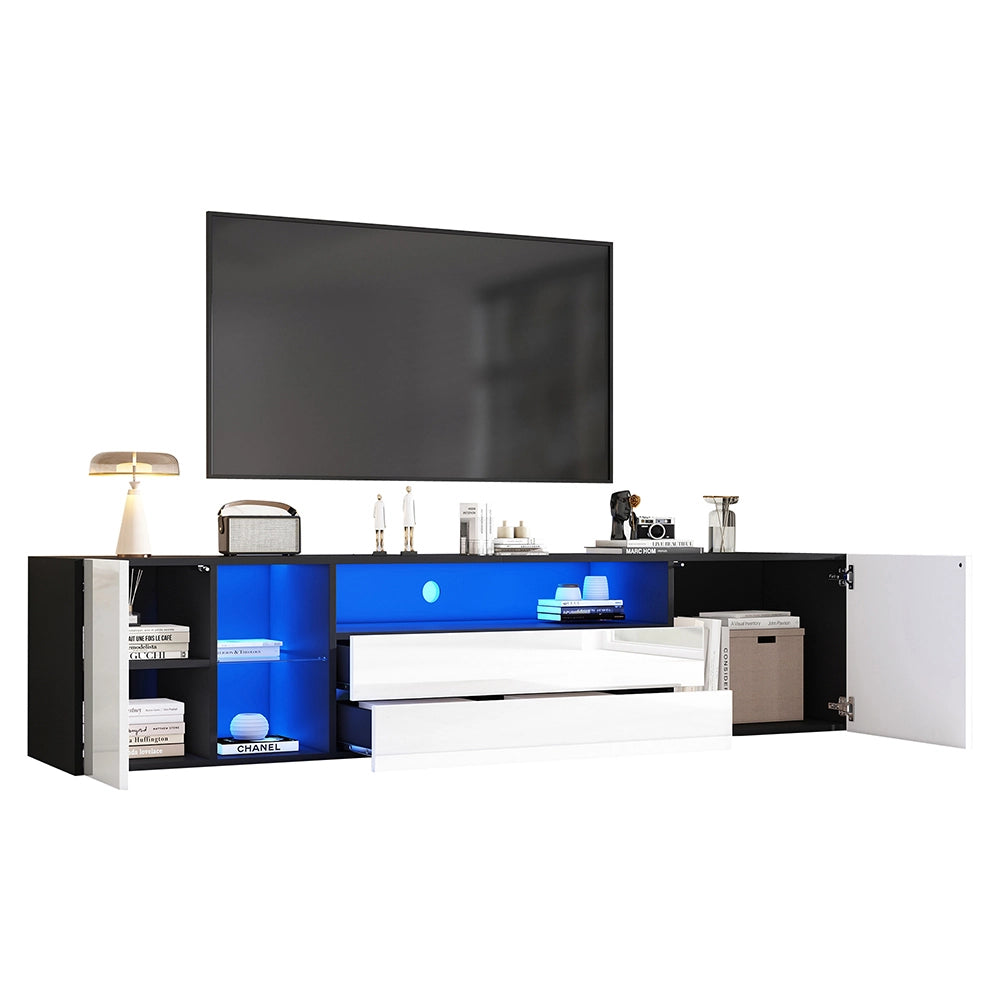 Mobile TV bicolore - Xylo - 180x40x45cm LED 2 ante 2 cassetti