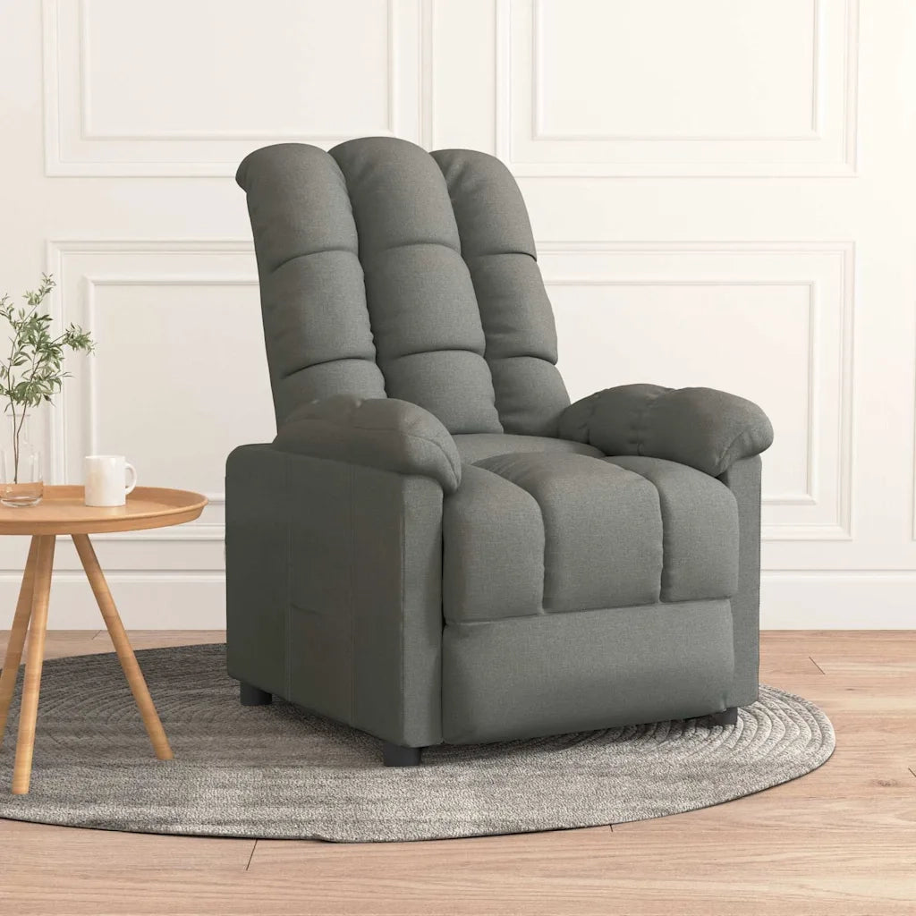 Divano Sedia-Poltrona Reclinabile in Tessuto Grigio Scuro 486817