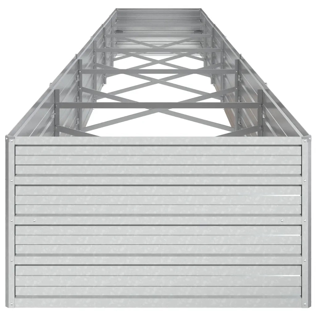 Letto Rialzato Giardino 600x80x45 cm in Acciaio Zincato Argento cod mxl 67210