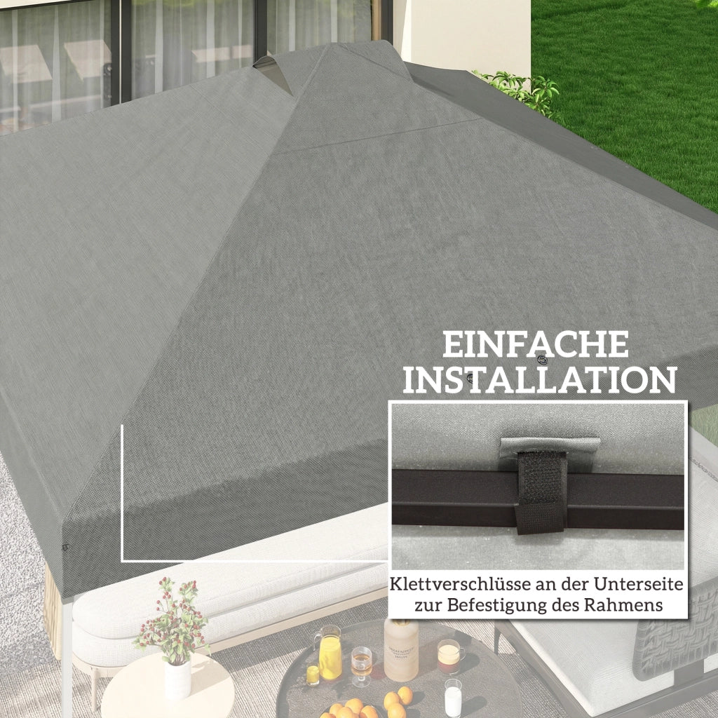 Copertura per gazebo 3x3 m ¨C zephmum ¨C grigio chiaro UV50+ impermeabile