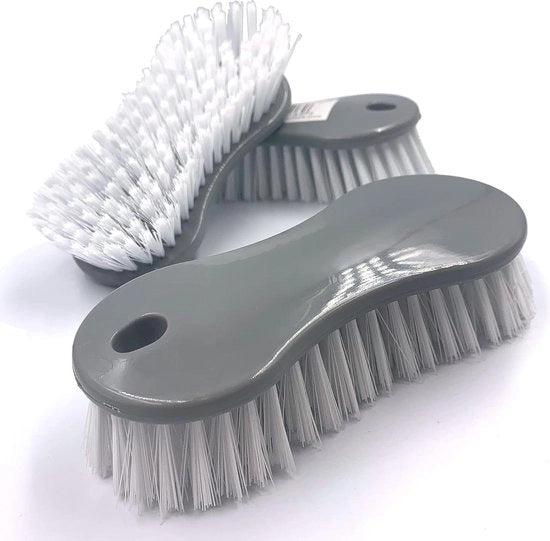 Set di 3 spazzole in plastica per una facile presa - ideale per pulire pavimenti, tappeti, cucina e bagno con la spazzola in acciaio
