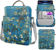 Tas per tablet da 9-11 pollici con impugnatura manuale e cinturino a spalla adatto per iPad Pro M4/iPad Air M2, iPad 10e 10.9, iPad 9/8/7e 10.2, iPad Air 5/4e 10.9, Tab S8/S9 11, colore abricotto.