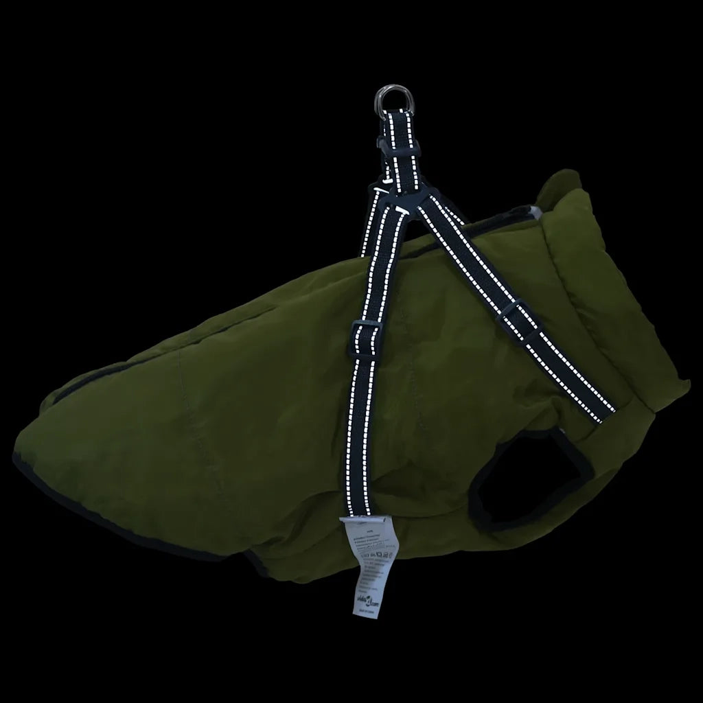 Cappotto Cani Imbracatura Impermeabile Riflettente Verde L52 4019899