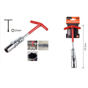 Trade Shop - Chiave A T Con Bussola Esagonale 21 Mm Smonta Candela Candele Auto Moto 91635 -