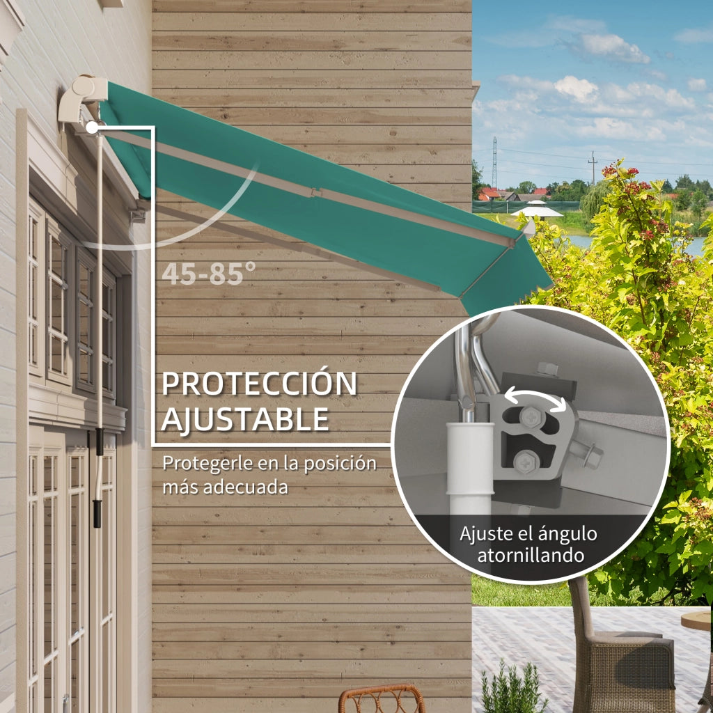 Toldo da Parete con Braccio Articolato ¨C Zephmum ¨C Verde 295x245 cm