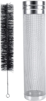 Filtro per birra in acciaio inossidabile con rete a 300 micrometri - set di pennelli per pulizia - 7 * 29cm