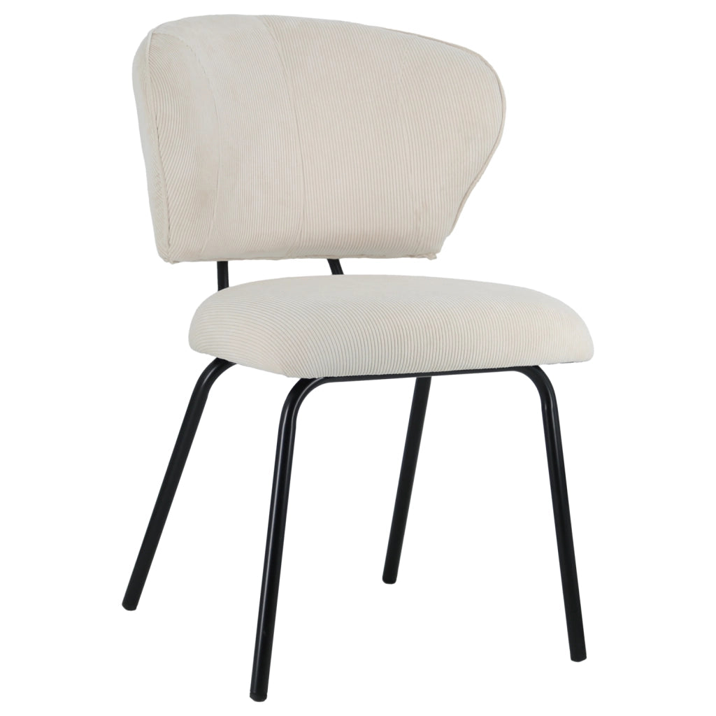 Set di 2 sedie NILSA in velluto a coste beige