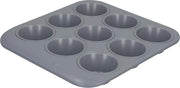 Muffinatura con Strato Antiscorrevole per 9 Muffini - Grigio - Acciaio di Carbone - 352 x 266 x 41 Centimetro Muffinatura