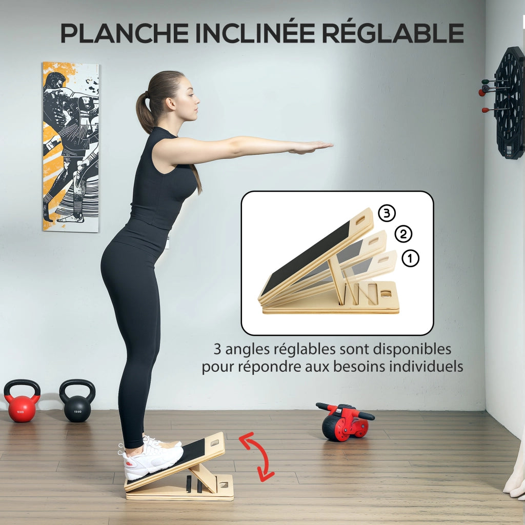 Set Pilates con barra e bande elastiche ¨C zephmum ¨C blu, tavola inclinabile regolabile