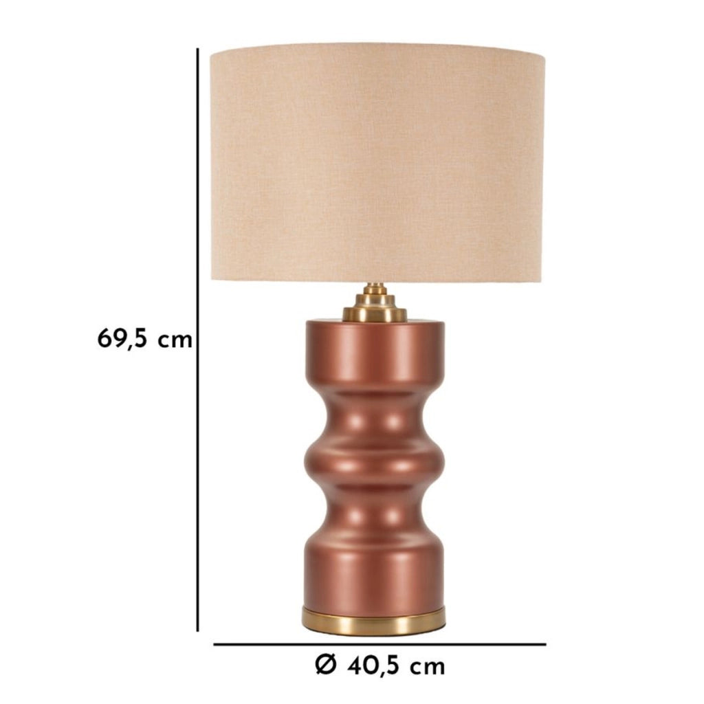 Lampada da Tavolo VKH726, Marrone, Vetro, 69,5x40,5x40,5 cm