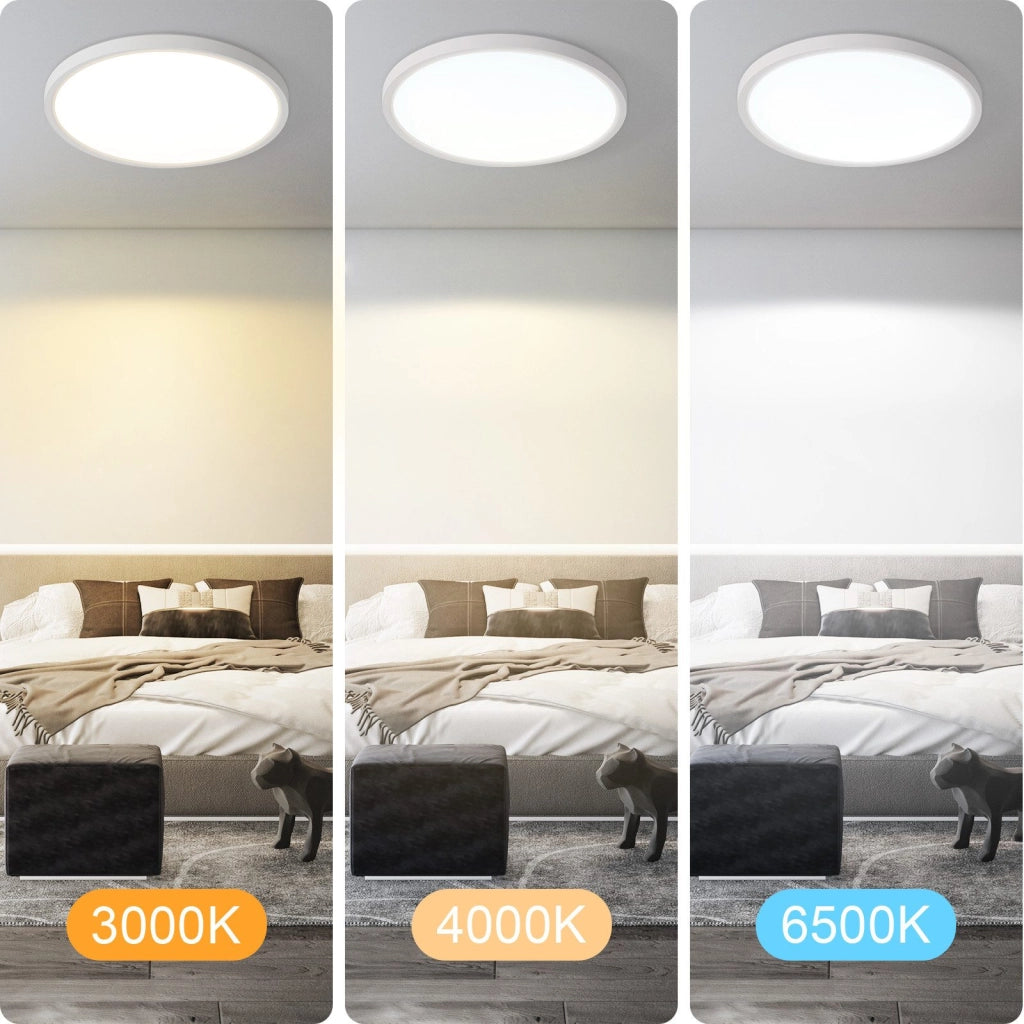ZMH Lampada da soffitto plafoniera LED moderna rotonda 30cm illuminazione bianca calda per interni