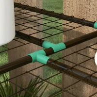 Mini Serra da Giardino a 3 Livelli con Telo in Plastica, 2 Porte Avvolgibili, 6 Ripiani, 143L x 46l x 141/151H cm, Trasparente