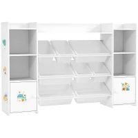 Mobile per bambini con 8 casse rimovibili, 140 x 30 x 90 cm, Bianco