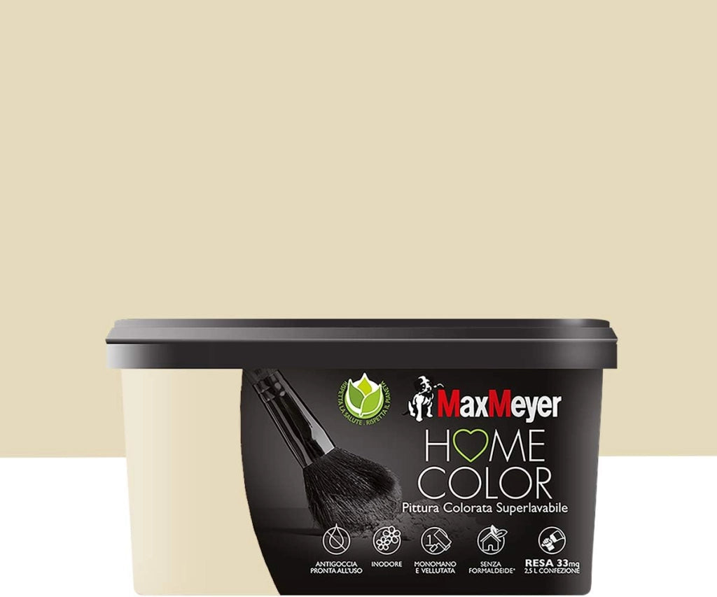 Idropittura Colorata Superlavabile per Interni HomeColor, Colore Canapa, 2.5L