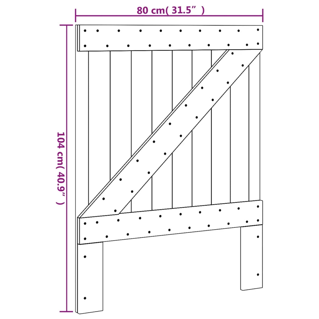 Testiera-Testata 80x104 cm in Legno Massello di Pino 162555