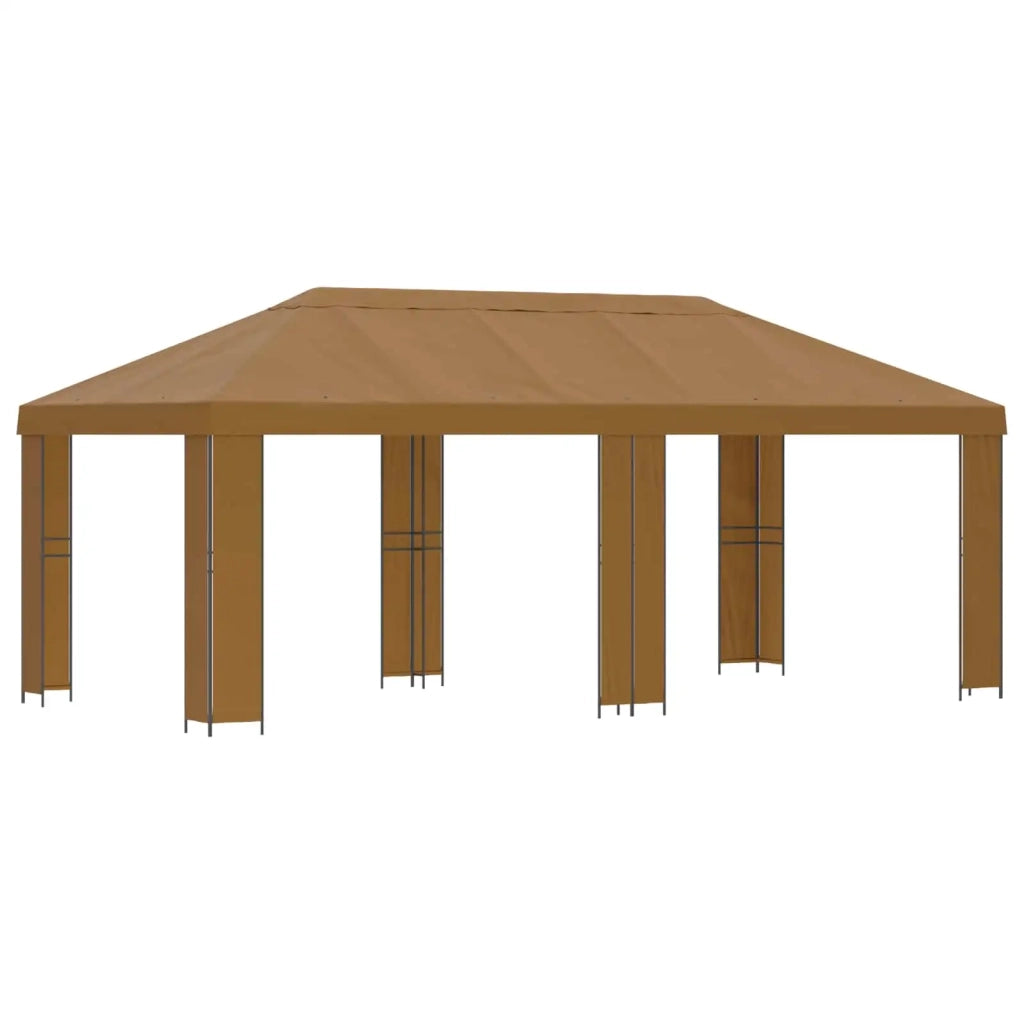 Gazebo da giardino 6 x 3 m Beige Poliestere e Acciaio 190 3376007