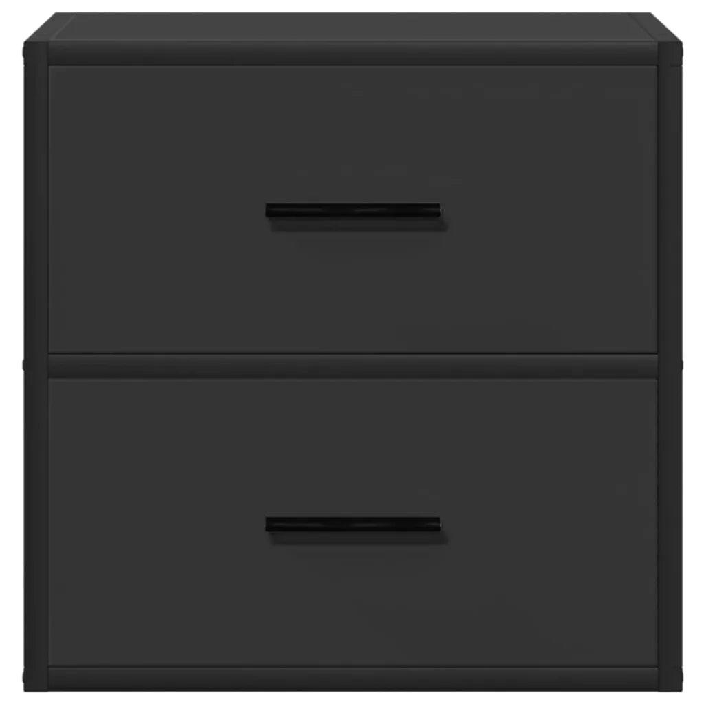 Comodino | Armadio da Notte | Mobiletto da notte a Muro Nero 40x31x39,5 cm