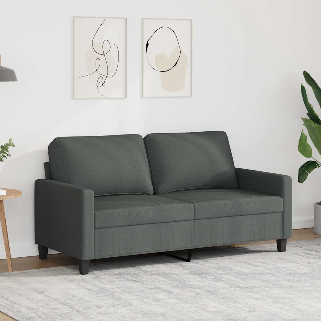 Divano a 2 Posti-Sofa 2 Posti Grigio Scuro 140 cm in Tessuto 456188