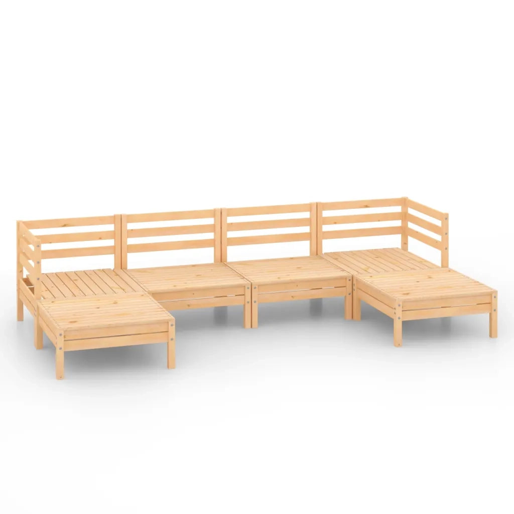 Set Divani da Giardino 6 pz in Legno Massello di Pino cod mxl 36784