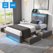letto imbottito pu grigio 90 x 190 cm