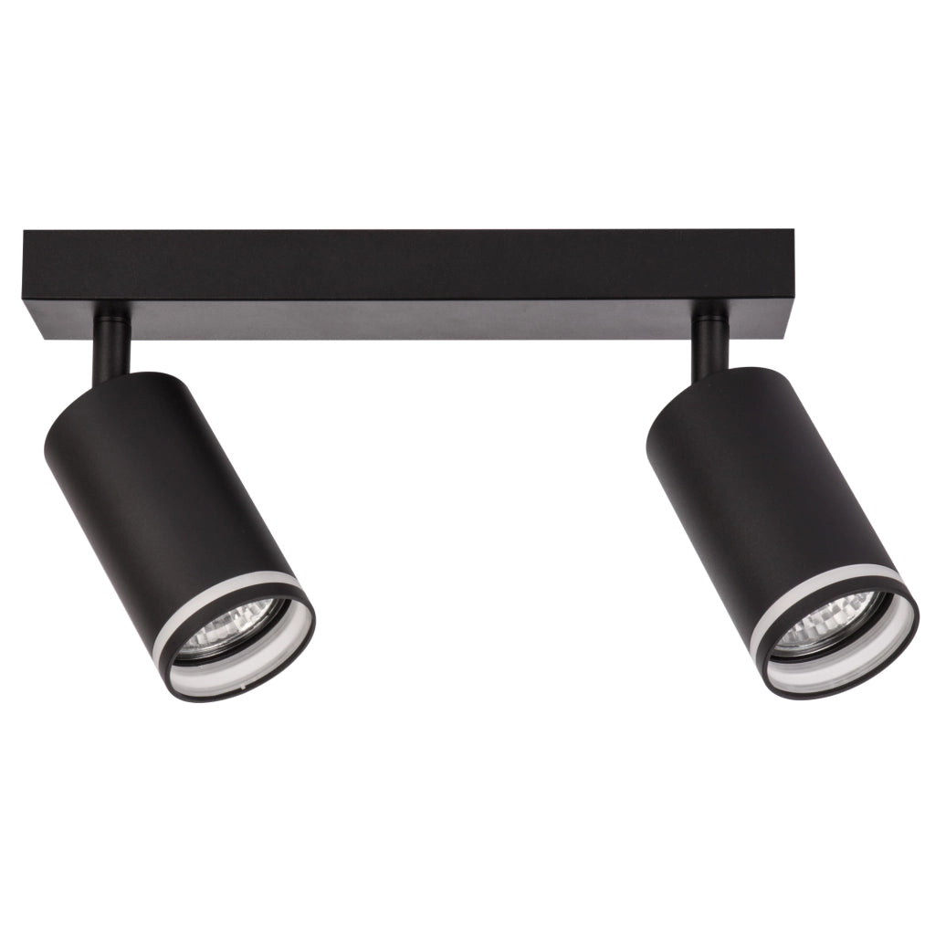 Lampada parete/soffitto 2xGU10 nera alluminio PARIS Polux