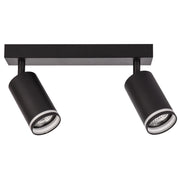 Lampada parete/soffitto 2xGU10 nera alluminio PARIS Polux