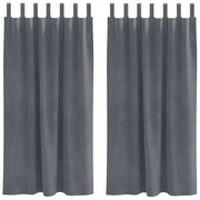 Tende Oscuranti | Tende Blackout 2 pz Grigio chiaro 140 x 175 cm Velluto