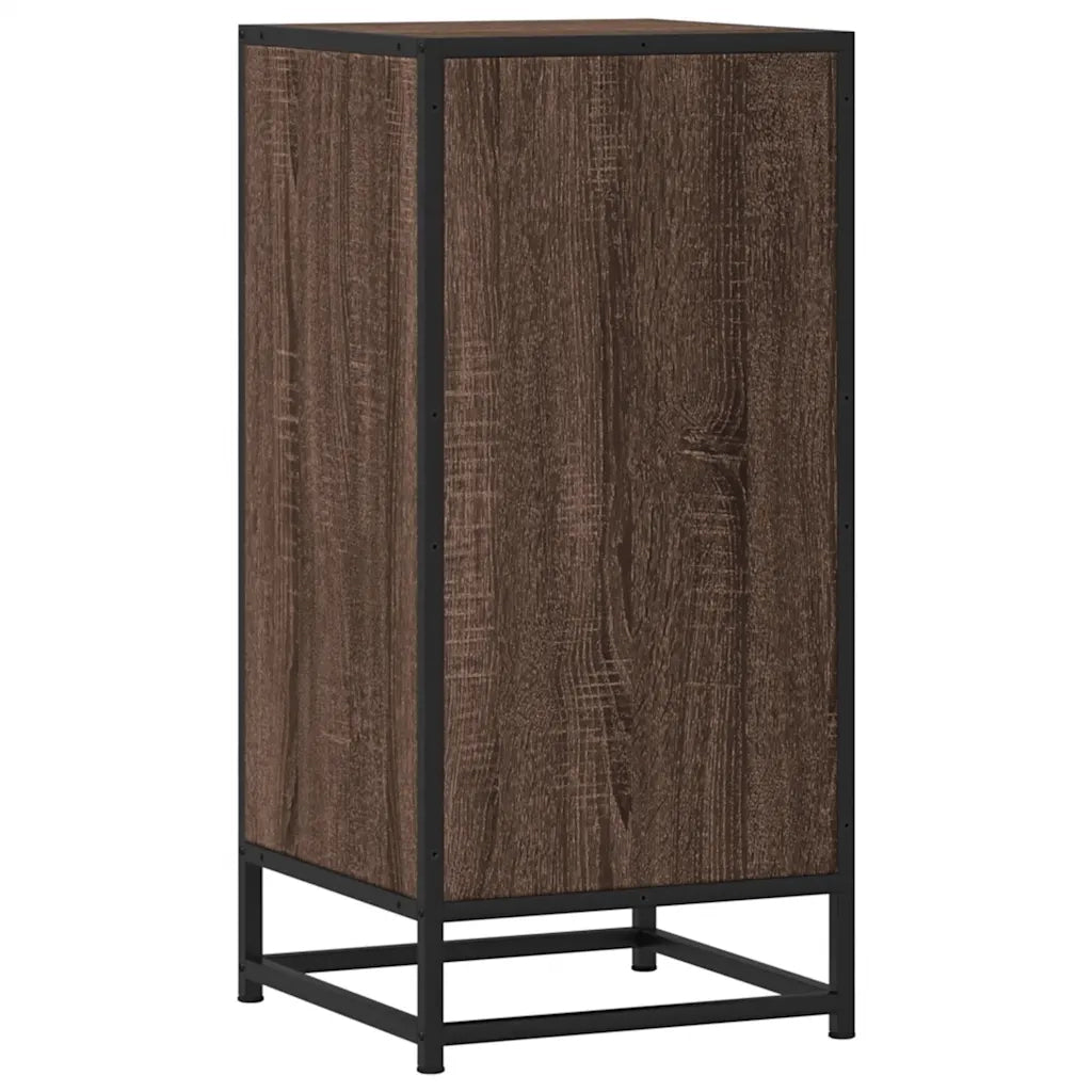 Credenza Rovere Marrone 35,5x35x76 cm in Truciolato e Metallo 848963