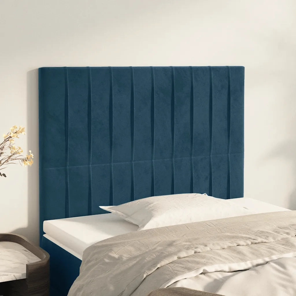 Testiera-Testata-Testiera Decorativa Blu Scuro 100x5x118/128 cm Velluto 494985