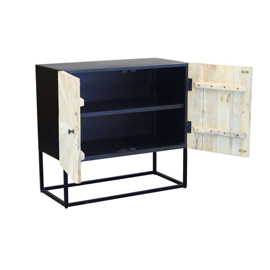 Madia 2 ante per soggiorno Industrial in Legno Metallo cm 85x40x80 - GEORGE