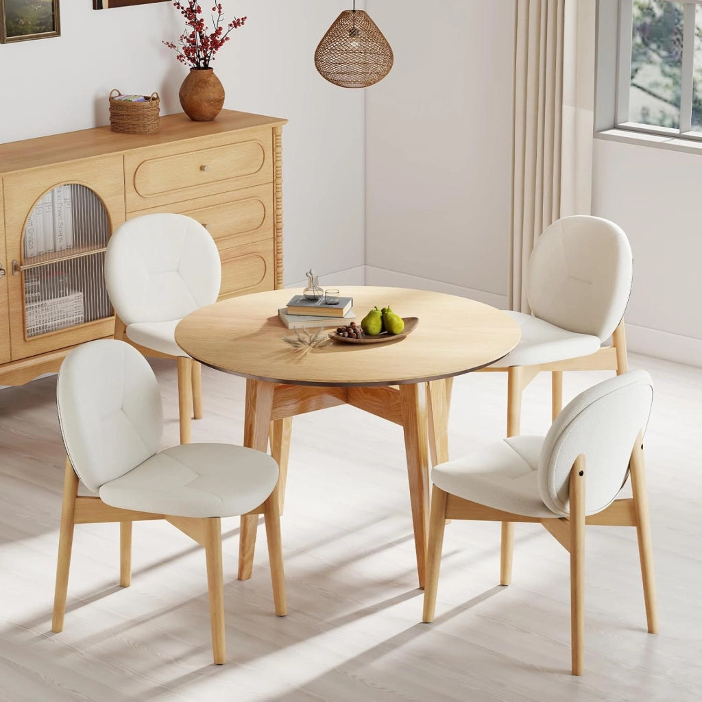 Set di 2 sedie da pranzo imbottite, da cucina, soggiorno, da pranzo, con schienale ergonomico, in legno, portata 150 kg, senza maniche, 50 x 60 x 84 cm