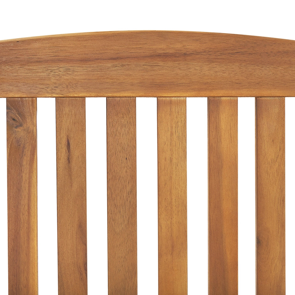 Set di 6 sedie da giardino in legno di acacia chiaro con cuscini rossi pieghevoli in stile rustico resistente ai raggi UV