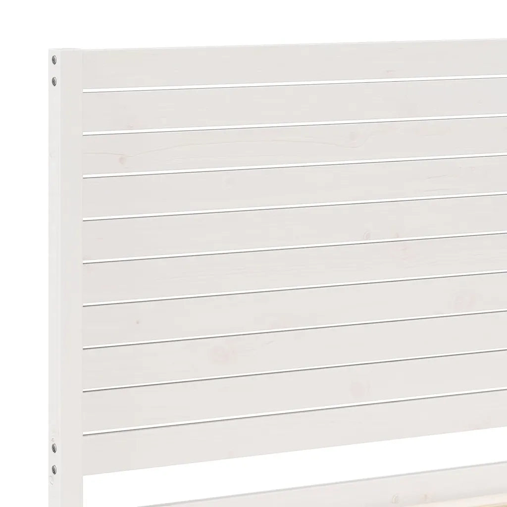 vidaXL Giroletto Extra Lungo senza Materasso Bianco 90x220 cm Massello