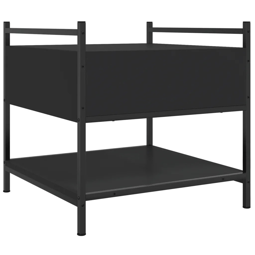Tavolino da Salotto Nero 50x50x50 cm in Legno Multistrato 833965
